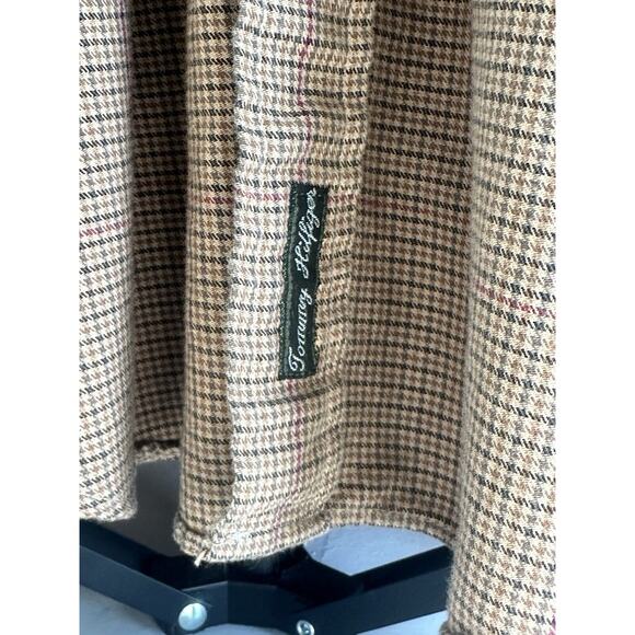 Tommy Hilfiger Men’s Shirt Sz L Tan Plaid Front Pockets Long Sleeve Button Down - Picture 6 of 15